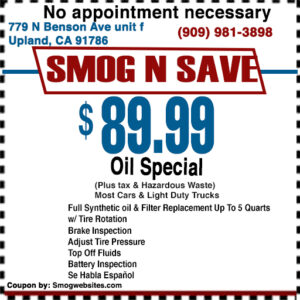 Oil Change Coupon Upland